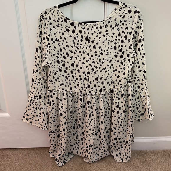 Shein All Over Print Peplum Blouse - Picture 2 of 3